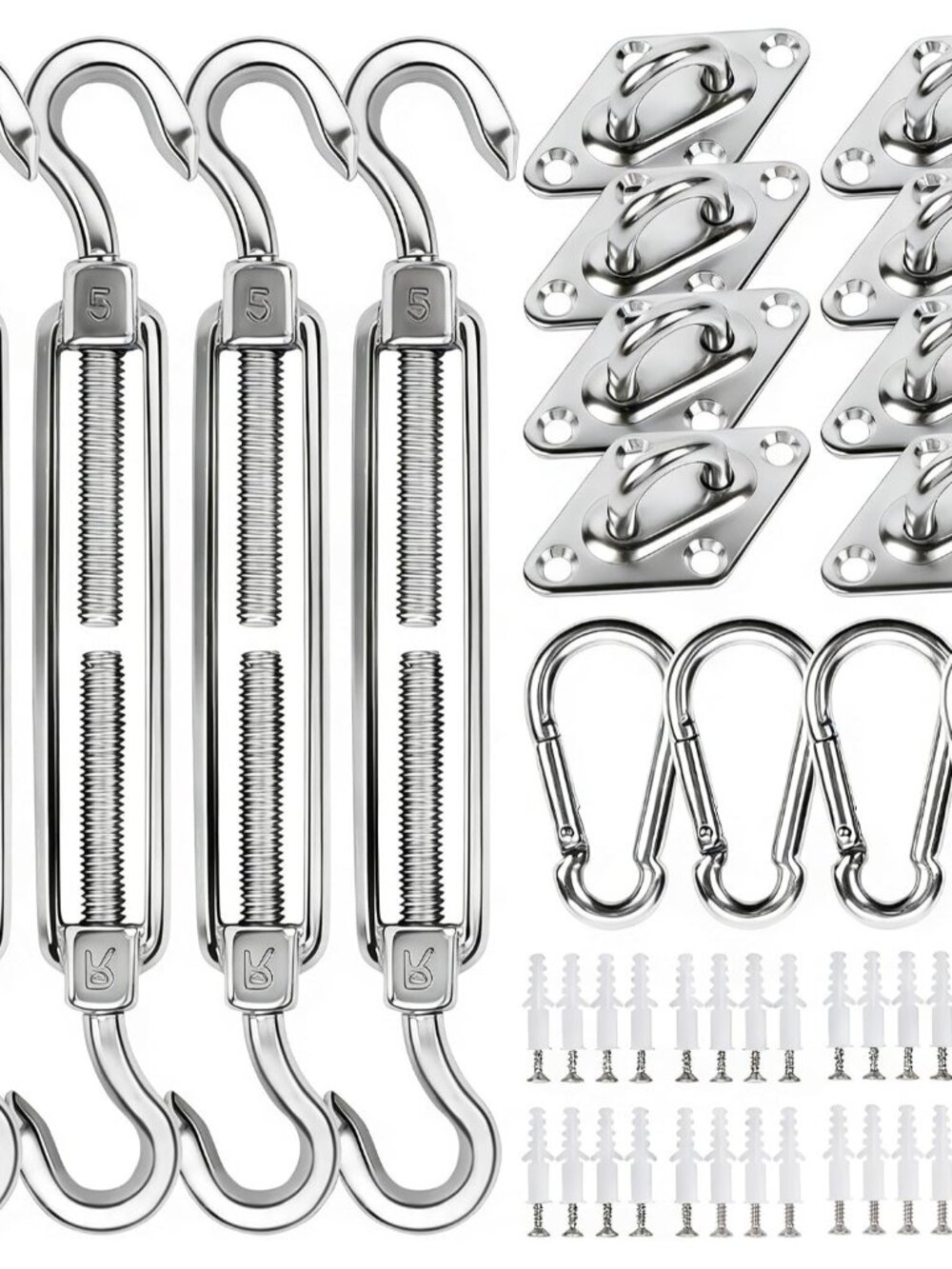 Shade Sail Hardware Kit 5 inch for Triangle Rectangle Sun Shade Sail Installatio